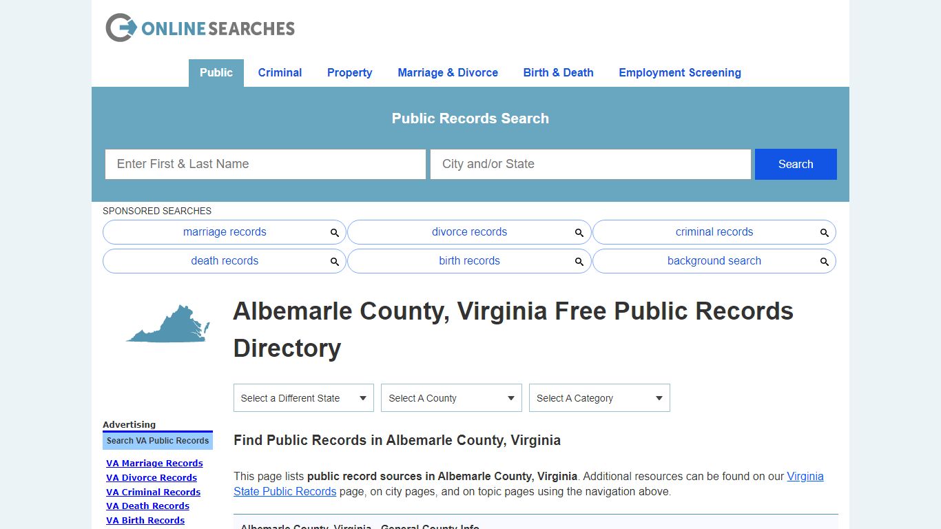 Albemarle County, Virginia Public Records Directory