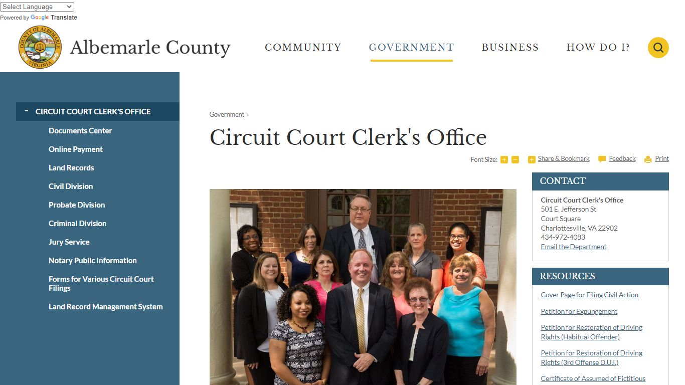 Circuit Court Clerk's Office | Albemarle County, VA
